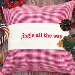 BandBox Red & White Checked Square Cushion Covers-19