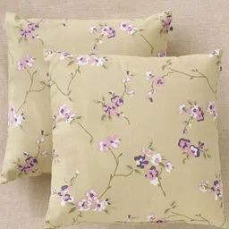 Home Centre Ebony Grace Owen Green & Pink 2Pcs Floral Printed Cotton Pre-Filled Cushions-picture-35