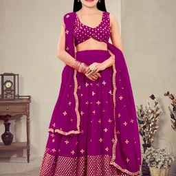 F Plus Fashion Net Semi-Stitched Lehenga Choli-image-25