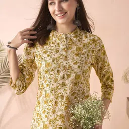 Anouk Women Floral Printed Mandarin Collar Regular Straight Kurta-picture-36