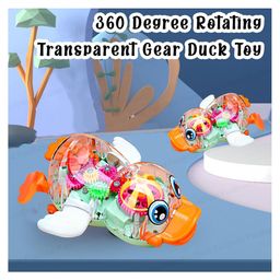 FunBlast Transparent Gear Duck Toy with Flashing Lights and Music  Battery Included image 5