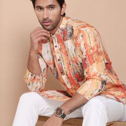Jompers Men Printed Regular Pure Cotton Kurta with Pyjamas-picture-16