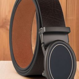 The Roadster Lifestyle Co Men Textured Leather Belt-image-72