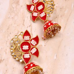 Crunchy Fashion Red Contemporary Jhumkas image 1