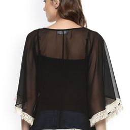 MABISH by Sonal Jain Black Solid Open Front Shrug image 4