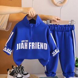 INCLUD Boys Typography Printed High Neck Sweat Shirt With Joggers-picture-2