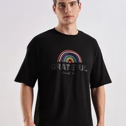 Mast & Harbour Men Typography Printed Round Neck Pure Cotton Relaxed Fit T-shirt-picture-17