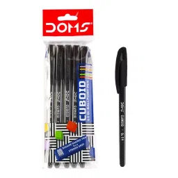 Doms Cuboid 0.6 GL Black Ball Pen (Pouch of 20 Pcs)-image-87