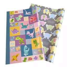 eVincE - thoughtful PRESENTations ELEP01DINO04_5X2  Elephant Dino Sheets (2 Design 5 Sheets each) Big Sheet For Birthday Celebration Diwali Xmas Gifts Assorted Tags along 70 x 50 cms Gift Wrapping Paper (Pack of 10 Piece)-11