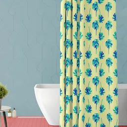ArtzFolio Green & Yellow Printed Waterproof Shower Curtain-image-19
