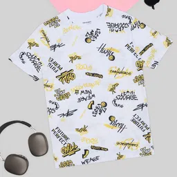 Pantaloons Junior Boys Typography Printed Round Neck Cotton T-shirt-picture-48