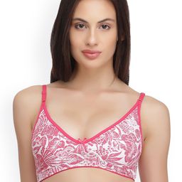 Clovia Pink & White Printed Non-Wired Non-Padded Everyday Bra BR0922P14-picture-6