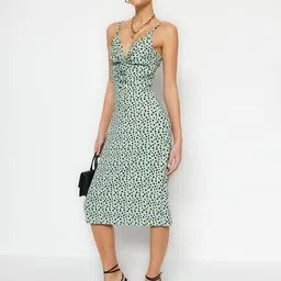 Trendyol Polka Dots Fit & Flare Midi Dress-image-7