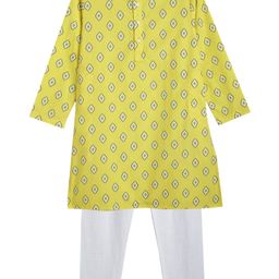 Cub McPaws Boys Ethnic Motifs Printed Mandarin Collar Pure Cotton Kurta with Pyjamas-14