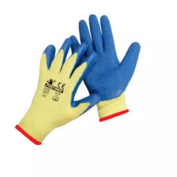 FORTUNER Crinkle Latex Coated Safety Hand Gloves Yellow & Blue Cotton Size L, YB- CLTX (Pack of 600 Pair)-picture-16
