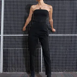 SASSAFRAS Off-Shoulder Basic Jumpsuit-picture-0