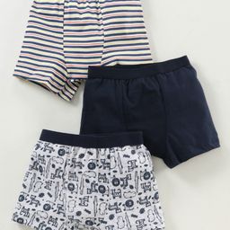 Babyhug Briefs Printed Pack of 3 - Blue-image-90