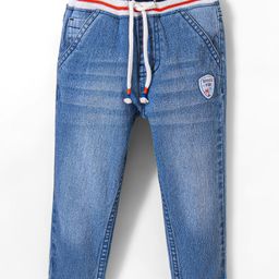 Babyhug Full Length Jeans Tropicool Vibe - Blue-image-85