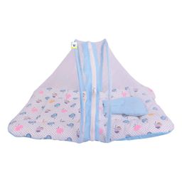 Toddylon Baby Mattress with Mosquito Net New Born Cot Bedding Set - Light Blue-4