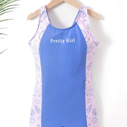 Pine Active Sleeveless Legged Swimsuit Beach Print - Blue-image-63