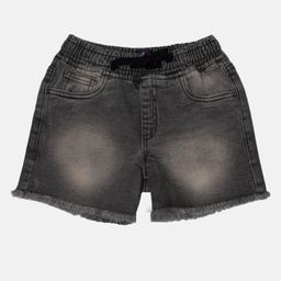 Kiddopanti Solid  Denim  Shorts - Grey-picture-23