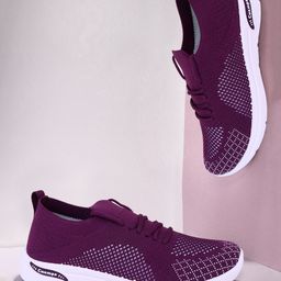 CHamps SHOES Knitted Casual Shoes - Dark Purple-image-103