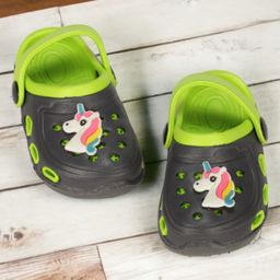 Lil Lollipop Unicorn Applique Detailed Anti Slip Clogs - Green-picture-11