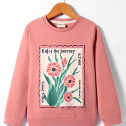 Lazy Bones Looper Knit Full Sleeves T-Shirt With Floral Print - Pink-image-15