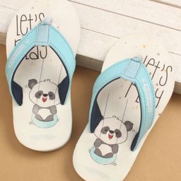 Cute Walk by Babyhug Flip Flops with Panda Print - Blue-image-74