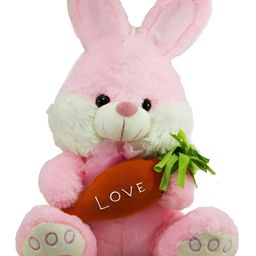 Tickles Cute Bunny with Love Carrot Stuffed Soft Plush Animal Toy for Kids Boys & Girls Birthday Gifts (Color: Pink Size: 26 cm)-image-7