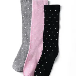 Pine Kids Knit Set of Socks with Polka Dot Design Pack Of 3 (Colour May Vary)-picture-30