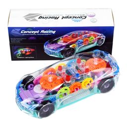 NEGOCIO 360 Degree Bump & Go ABS Plastic Rotating Transparent Concept Racing Car with 3D Flashing Led Lights & Music (Color May Vary)-picture-0