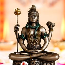 DARIDRA BHANJAN Brown Mahadev Bholenath Idol Showpiece-29
