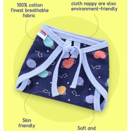 Babyhug Interlock Dyed Printed Cloth Nappies Extra Small Set of 5 - Multicolour image 2