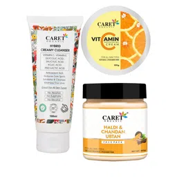 CARET ORGANIC Set Of 3 Hybrid Creamy Face Wash With Nourishing Cream & Haldi Face Pack-41