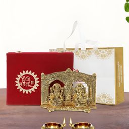 INTERNATIONAL GIFT Gold-Toned 3 Pcs God & Goddess Laxmi Ganesh Religious Idol Showpiece-image-96