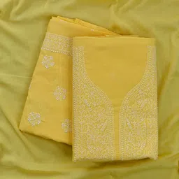 Seva Chikan Embroidered Unstitched Dress Material-picture-8
