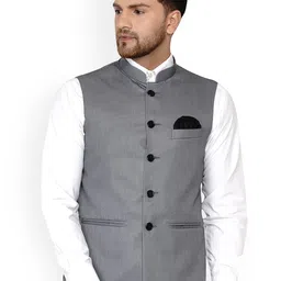 VEERA PARIDHAAN Mandarin Collar Nehru Jacket-image-64