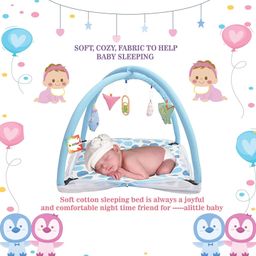 Kwitchy New Born Baby Bedding Set Mattress with Mosquito Net & Sleeping Bag Combo - Blue image 3
