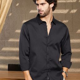 Campus Sutra Men Comfort Spread Collar Textured Casual Shirt-image-55