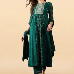 Anouk Rustic Women Floral Embroidered Sequinned Kurta with Trousers & With Dupatta-picture-29