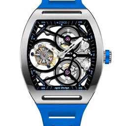 ZEROO Unisex Skeleton Dial & Leather Straps Analogue Watch ZT004SLB-image-73