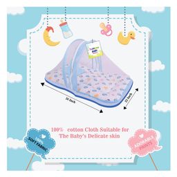 Toddylon Baby Mattress with Mosquito Net New Born Cot Bedding Set - Light Blue image 5