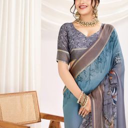 KALINI Floral Zari Poly Chiffon Saree-image-46