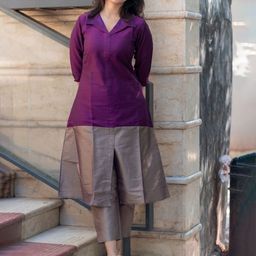 GoSriKi Women Solid Straight Kurta with Trousers-image-37
