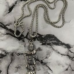 Estele Unisex Rhodium-Plated Contemporary Oxidised Pendants With Chains-image-54