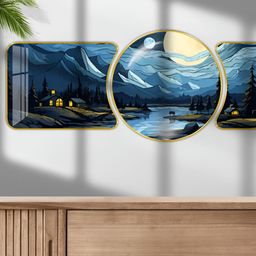 Aura Blue & Black 1 Piece Wood Other Wall Paintings-picture-25