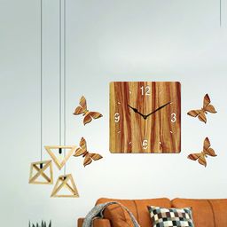 Freny Exim Beige Analogue Wood Wall Clock-image-84