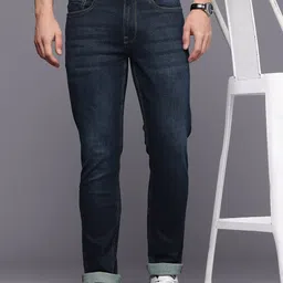 Louis Philippe Jeans Men Slim Fit Mid-Rise Light Fade Stretchable Jeans-image-96