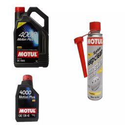 Motul 4000 Motion Plus SAE 15W-40 Mineral Engine Oil 5 L & System Keep Clean Diesel (Combo of 2)-16